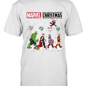 Cute Marvel Christmas T-Shirt Holiday Superhero Graphic Tee 73